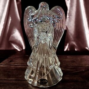 Heavy DePlomb Crystal Angel Taper Stick Candle Holder 24% Lead